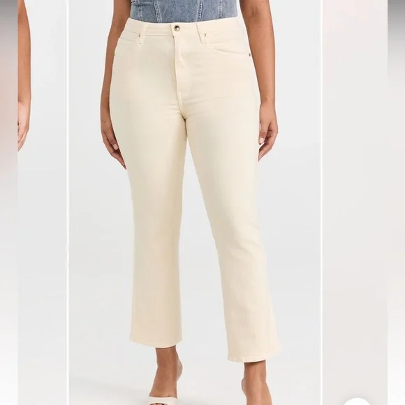 Khaite Cream Straight-Leg ankle slight flare Jeans - Picture 6 of 8